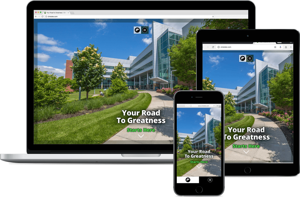 Viewbook website mockup